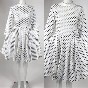 Vtg 50s rockabilly style polka dot day dress